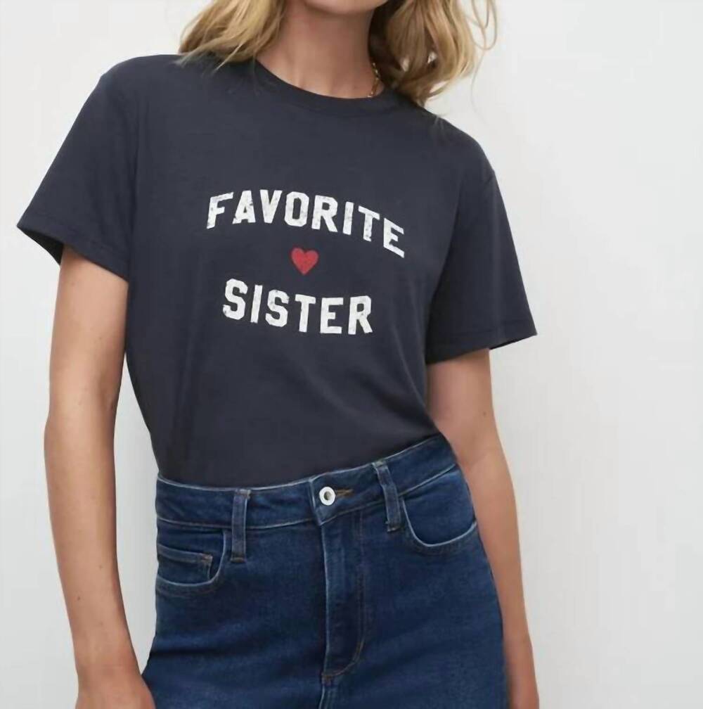 NEW FAVORITE DAUGHTER favorite sister tee in navy